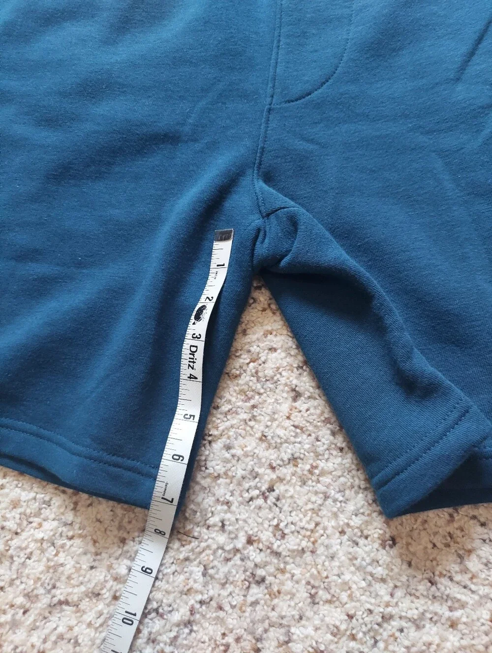 NWOT True Religion Horseshoe Logo Fleece Cotton Shorts Turquoise Blue Large